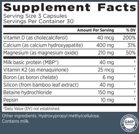 BioCal Bone Support Supplement facts