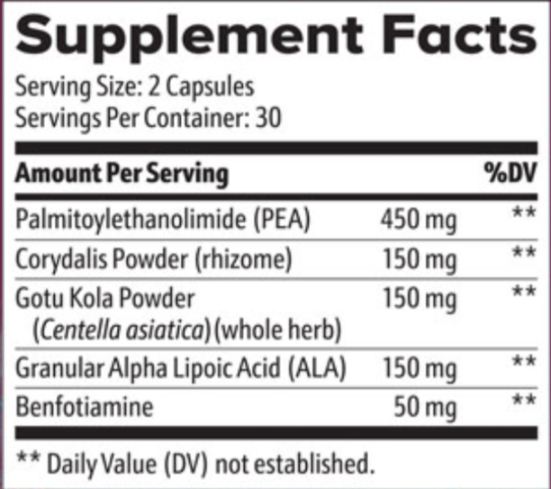 Nerve Armor Supplement Facts