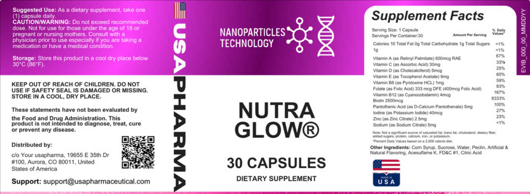 NutraGlow Supplement Facts